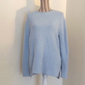 Vince Light Blue Fuzzy Crew Neck Pullover Sweater Size XS